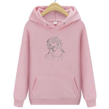 Imagem de Blusa de Frio Jesus Gospel Cristo Deus Casaco Algodão - Inove, Rosa, M