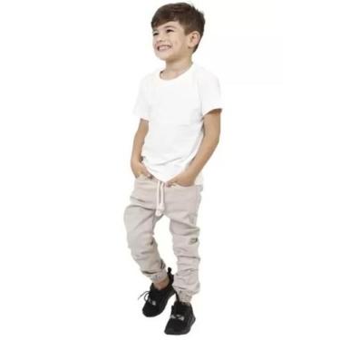 Imagem de Calça infantil e Juvenil Jogger Sarja e Jeans Com Elástico e Punho - M