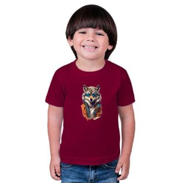 Imagem de Camiseta Masculina Infantil Animal Stylo Plan - marcelo, Vinho, 4