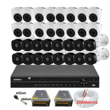 Imagem de Kit 32 Câmeras Intelbras 1120b G7 Dvr Intelbras Mhdx 32 Canais Alta Re