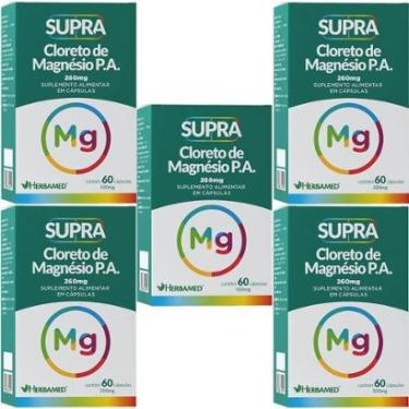 Imagem de Kit 5X Supra Cloreto de Magnésio P.A. - 60 Cápsulas - Herbamed-Masculino
