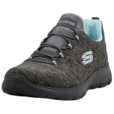 Imagem de Skechers Tênis feminino Summits Quick Getaway Slip-On, Carvão/azul claro, 35