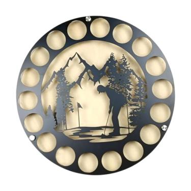 Imagem de KiBcsLic Expositor circular para bolas de golfe, suporte de exibição, arte de parede, decorativo, criativo, presente para entusiastas do golfe, fácil de montar, Style B