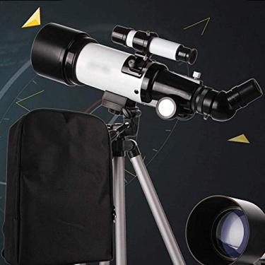 Imagem de pcagfaajmh Telescópio portátil de viagem para adultos com um telescópio localizador para crianças, adultos, astronomia, iniciantes, telescópios refratores de 50 mm, adaptador para smartphone, mochila