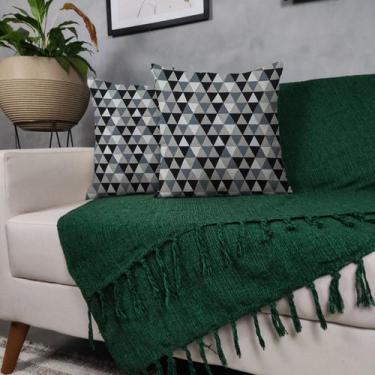 Imagem de Kit Manta Para Sofá Verde + 2 Capas De Almofada Com Zíper Cor:04 - Gen