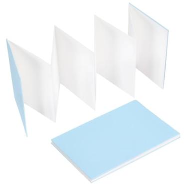 Imagem de PH PandaHall Pacote com 2 cadernos de desenho em aquarela Concertina Blue Journal Aquarela Livro de Acordeão Dobrável Aquarela Livro para Viagens ao Ar Livre Esboço Presentes de Aniversário de Natal