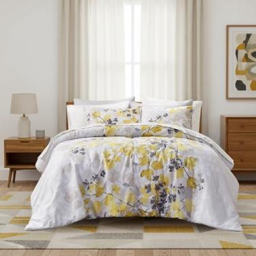Imagem de Regency Heights Conjunto de cama de casal amarelo, conjunto de cama com 9 peças, floral, ultramacio, flores botânicas, edredom, lençóis, fronhas e fronhas