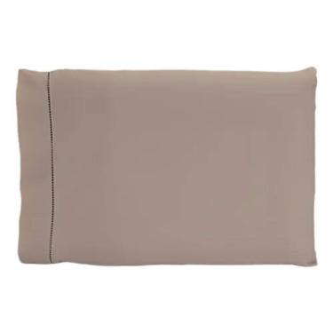 Imagem de 2 Fronhas King 50x90 100% Algodão 300 Fios Ponto Palito Caqui