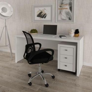 Imagem de Conjunto de Escritório com Gaveteiro com Rodinhas 3 Gavetas e Mesa par