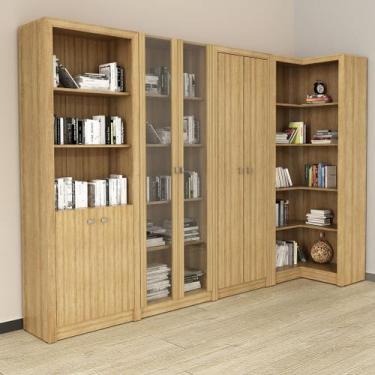 Imagem de Conjunto de Escritório com 2 Armários, 1 Armário 2 Portas de Vidro e A