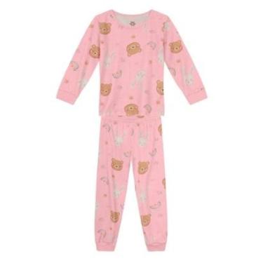 Imagem de Pijama Infantil Manga Longa Menina de Ursinho Rosa Brandili-Feminino