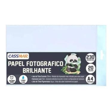Imagem de Papel Fotográfico 230g Brilhante A4 210x29m7m Cassmar 20 Fls