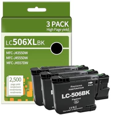 Imagem de RapmininK Pacote com 3 cartuchos de tinta preta LC506 de substituição para impressoras Brother LC506 LC506XL LC506XXL compatíveis com impressora Brother INKvestment 4355, 4555, 4557, LC5064PK