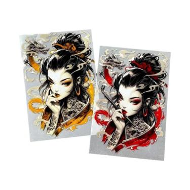 Imagem de Adesivos Refletivos De Geisha Para Carros E Motos YAMAHA Kawasaki Hond