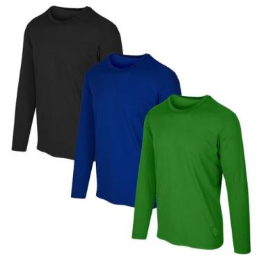 Imagem de Kit com 3 Camisetas Proteção Solar UV +50 Masculina Slim Fitness - Sli