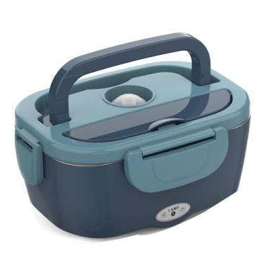 Imagem de SEVENMEET Lancheira elétrica, aquecedor de alimentos, lancheira aquecida de 60 W para adultos, lancheira portátil de 1,5 L, aquecedor de alimentos para carro, caminhão, trabalho, viagens, 12/24V/110