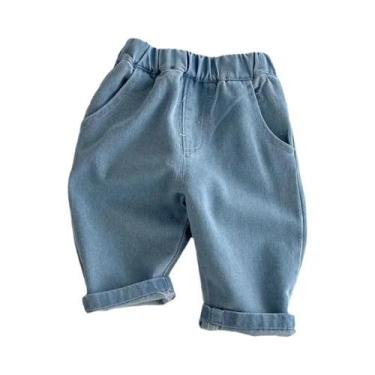 Imagem de Calças Casuais Listradas Para Crianças De Outono 0-5T Moda Jeans Para 