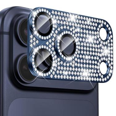 Imagem de Goton Protetor de lente de câmera para iPhone 17 Pro Max Diamond Bling- Não é fácil de cair, forte adsorção, liga de alumínio metálico com glitter, acessórios de tela para câmera traseira para 17