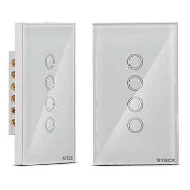 Imagem de Interruptor Inteligente Smarteck 4x2 4 Módulos Bivolt Touch - Steck, S