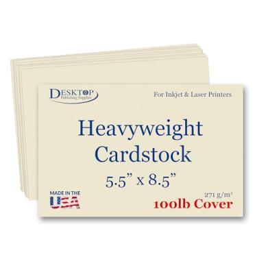 Imagem de 100 folhas – Cartolina extragrossa de 14 x 45 cm para impressoras a jato de tinta ou laser – Capa de 45 kg, papel pesado para impressora de 271 g/m² – Creme com acabamento fosco – Ótimo para cartões