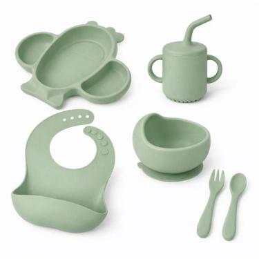 Imagem de Kit Introdução Alimentar De Silicone Para Bebê Formato Avião - 2W, Fre