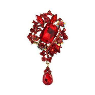 Imagem de Broches De Cristal Com Flor De Strass Para Mulheres E Homens, Acessóri