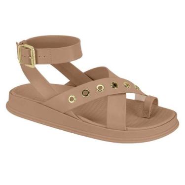 Imagem de Sandália Moleca Feminina Flatform Ilhoses Metalizada Conforto Original