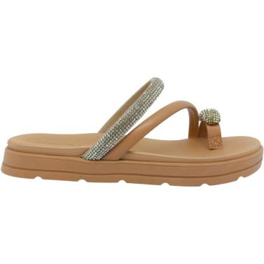 Imagem de Tamanco Feminino Papete Casual Dia a Dia Passeio com Strass e Dedeira Conforto Moleca 5490.127