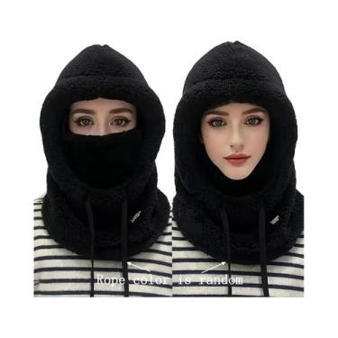 Imagem de Gorro De Pelúcia Quente Para Inverno, Fecho Com Cordão Elástico, Leve 