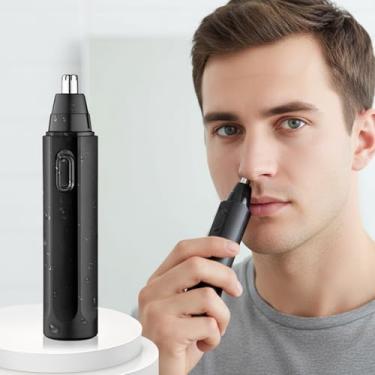 Imagem de Aparador elétrico de pelos do nariz, ferramenta de cuidados elétricos, lâmina rotativa, cabeça de corte lavável, portátil para homens e mulheres