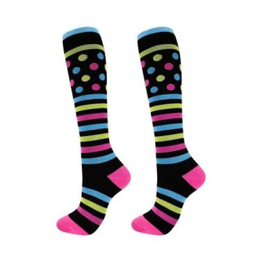 Imagem de Meias De Compressão Unissex Até O Joelho 20-30mmHg Para Edema, Diabete