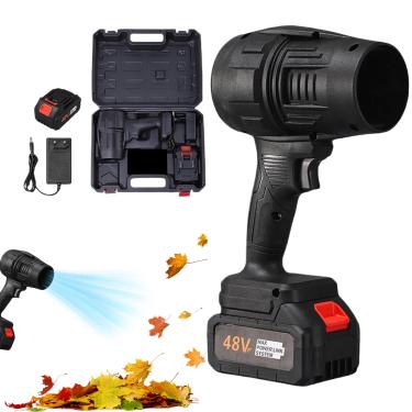 Imagem de Soprador elétrico de folhas sem fio | Espanador de ar super potente - soprador de folhas portátil variável com bateria e carregador para grama, gramado, entrada de automóveis, pátio, jardim