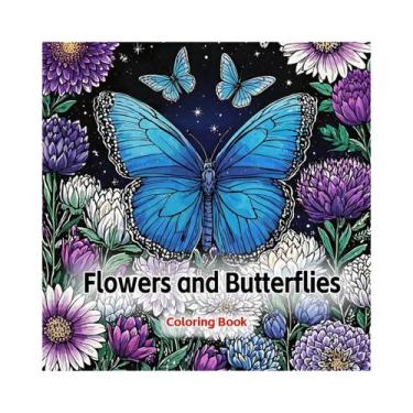 Imagem de Livro De Colorir Para Adultos: Flores E Borboletas - Alívio Do Estress