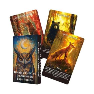 Imagem de Baralho De Tarô De Animais Espanhóis Com 52 Cartas, Cartas De Oráculo 