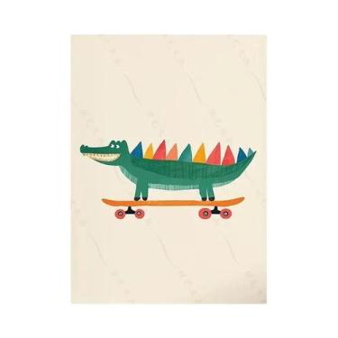 Imagem de Pôster De Lona Yoga Com Leopardo, Elefante E Leão, Arte Minimalista De