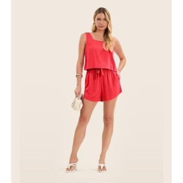 Imagem de Shorts Feminino Em Linho Endless Laranja, P, Laranja
