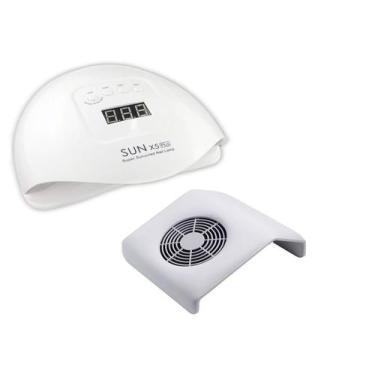 Imagem de Cabine Led Uv Hibrida Sun 5 X Plus 80w Unhas + Sugador Pó