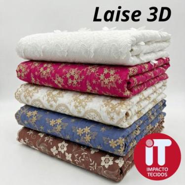 Imagem de Tecido Laise Bordada 3D 100 algodão (1 metro x 1,4m) - Impacto tecidos
