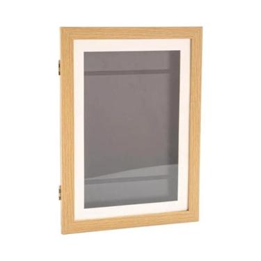 Imagem de Porta-Retrato Magnético De Madeira A4 Com Tampa Para Exibição De Arte 