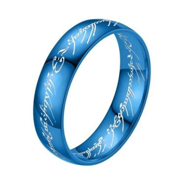 Imagem de Anel Hip-hop Gótico Masculino Com Gravação 3D, Estilo Senhor Dos Anéis