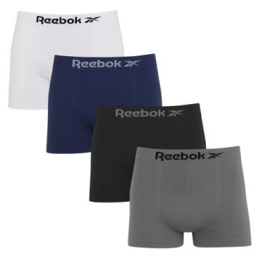 Imagem de Kit 4 Cuecas Boxer Reebok Classic Masculina, Branco, P