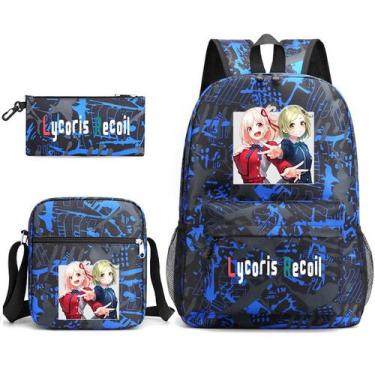 Imagem de Conjunto de mochilas Lycoris Recoils Anime School, 3 unidades - Oxford