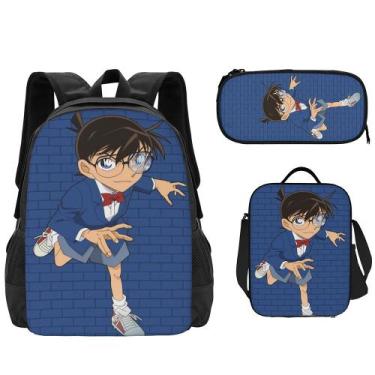 Imagem de Conjunto de mochilas Detectives Conans Anime School 3 unidades/lote - 