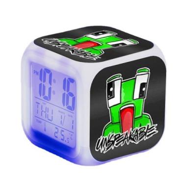 Imagem de Despertador digital LED indizível quadrado 8x8x8cm - yiweisai