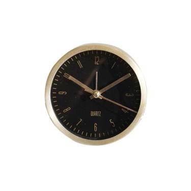 Imagem de Despertador Relógio de mesa decorativo de cabeceira em alumínio dourad