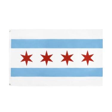 Imagem de Tapeçaria Flag Art Chicago's Flag Anime Wall Pendure 150x90cm - yiweis