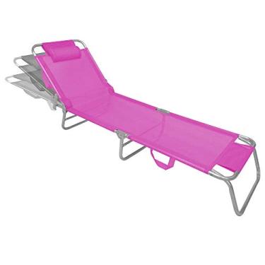 Imagem de Espreguiçadeira Com Alça Zaka Slim Alumínio Pink