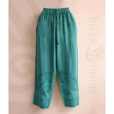 Imagem de calça reta indiana hippie artesanal boho bordada CICB001, Cicb001, 31