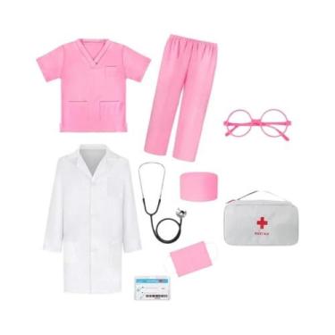 Imagem de Conjunto De Fantasia De Médico Infantil Para Carnaval, Cosplay, Vestid