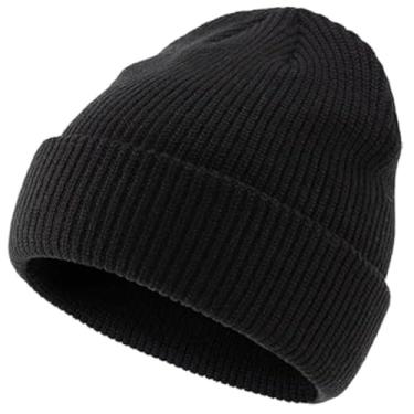 Imagem de Touca De Frio Masculina Lisa Adulto Inverno Gorro - Diversas Cores Tamanho Único Unissex (PRETO)